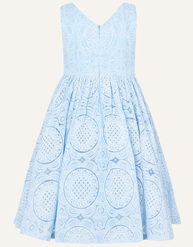 Ottilie Lace Flower Dress, Blue (BLUE), large
