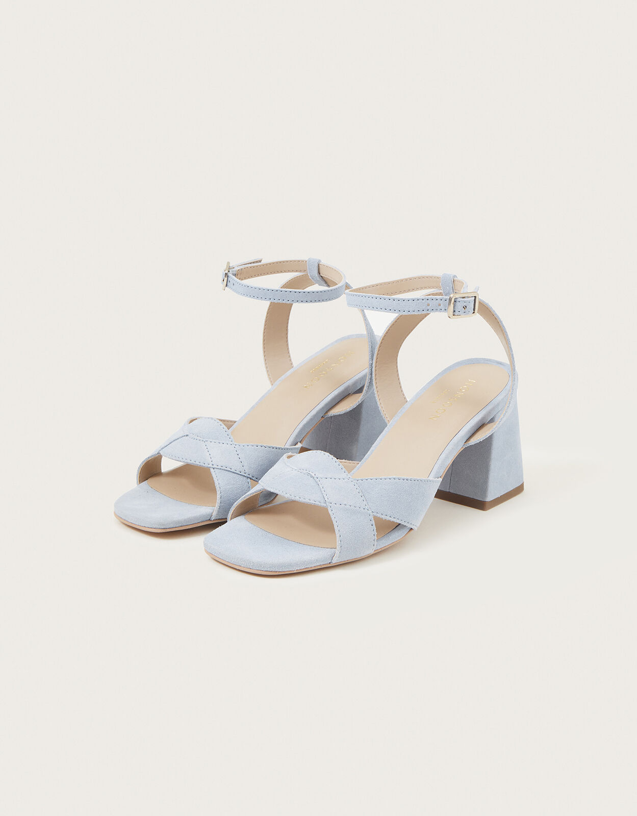 Suede Block Heels Blue
