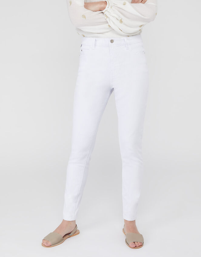Iris Skinny Jeans with Organic Cotton and Recycled Polyester, White (WHITE), large