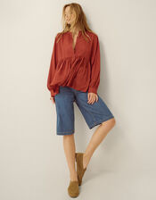 Sandy Relaxed Blouse, Orange (RUST), large