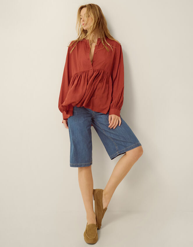 Sandy Relaxed Blouse, Orange (RUST), large