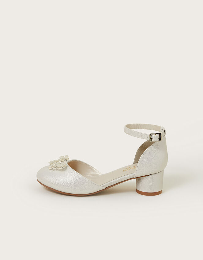 Floral Butterfly Two-Part Heels, Silver (SILVER), large