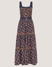 Polly Print Jersey Midi Dress, Blue (NAVY), large