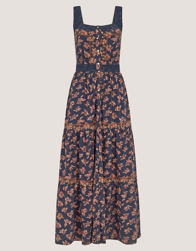 Polly Print Jersey Midi Dress, Blue (NAVY), large