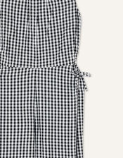 Gingham Jumpsuit, Black (BLACK), large