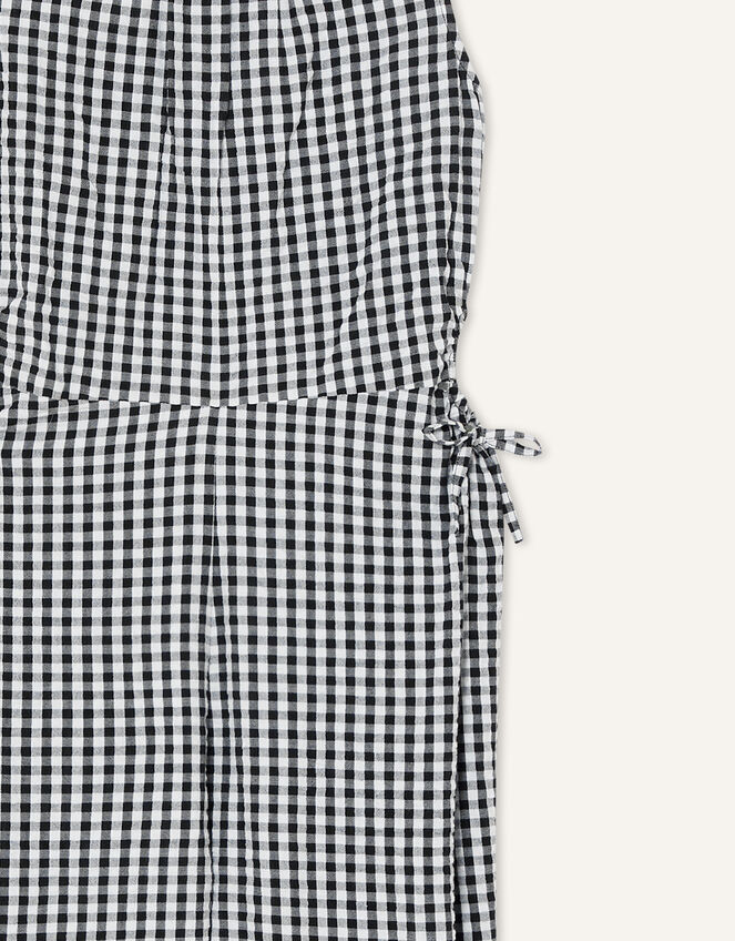 Gingham Jumpsuit, Black (BLACK), large