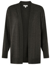 Heat-Seal Gem Cardigan, Grey (CHARCOAL), large