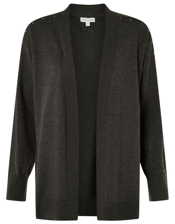 Heat-Seal Gem Cardigan, Grey (CHARCOAL), large