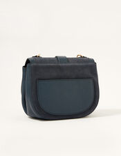 Leather Cross-Body Saddle Bag, , large