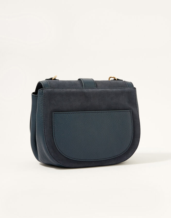 Leather Cross-Body Saddle Bag, , large