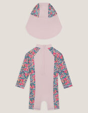 Baby Floral UPF50+ Swimsuit & Sun Hat, Pink (PINK), large