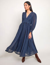 East Polka Dot Dress, Blue (NAVY), large