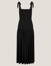 Dolly Drop Waist Midi Dress, Black (BLACK), large