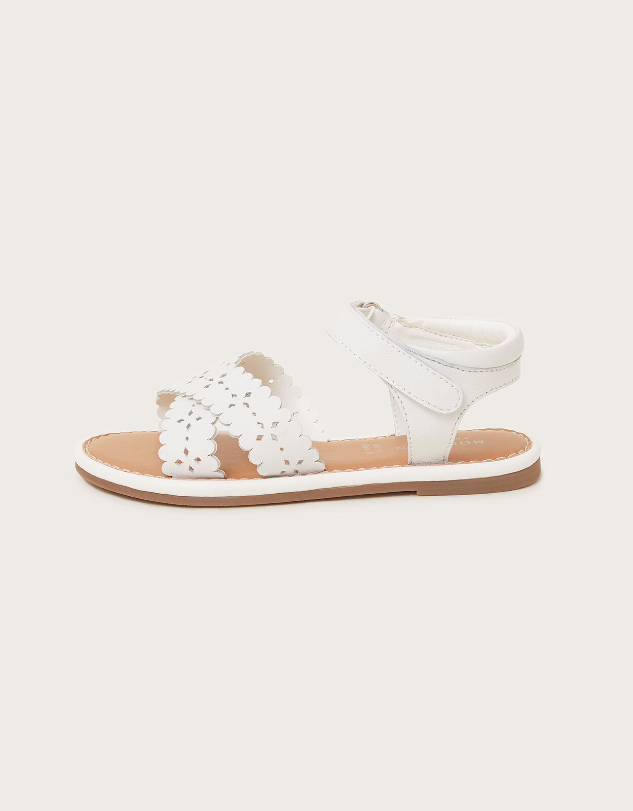 White cross sales over sandals