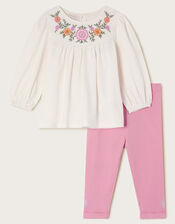 Baby Embroidered Tunic and Leggings Set, Pink (PINK), large