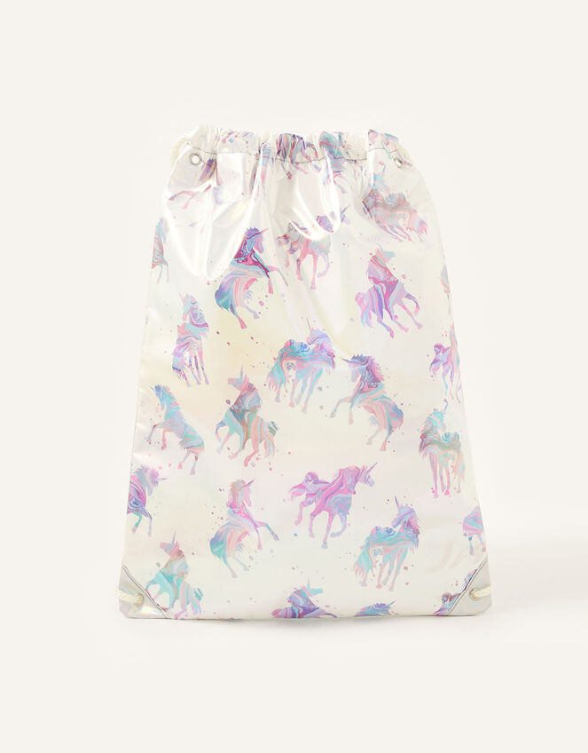 Shimmer Marble Unicorn Drawstring Bag , , large