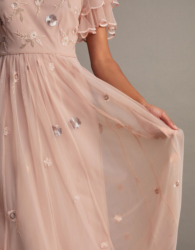 Catherine Embellished Maxi Dress with Recycled Polyester Pink, Evening  Dresses