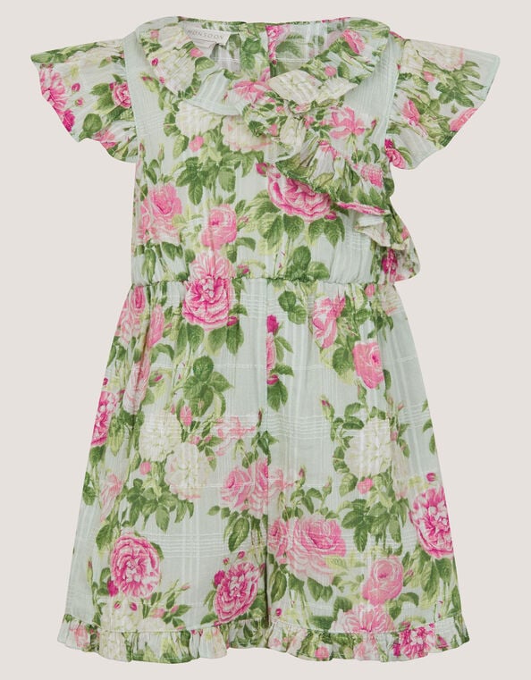 Baby Floral Frill Playsuit , Green (GREEN), large