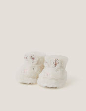 Baby Bunny Slipper Booties, Ivory (IVORY), large