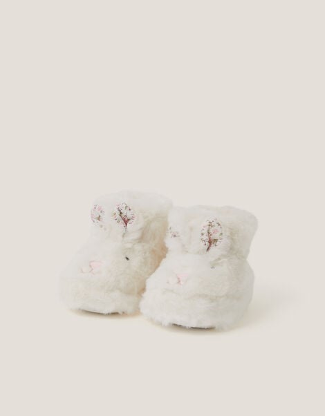Baby Bunny Slipper Booties, Ivory (IVORY), large