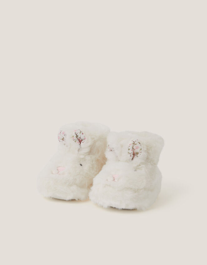 Baby Bunny Slipper Booties, Ivory (IVORY), large