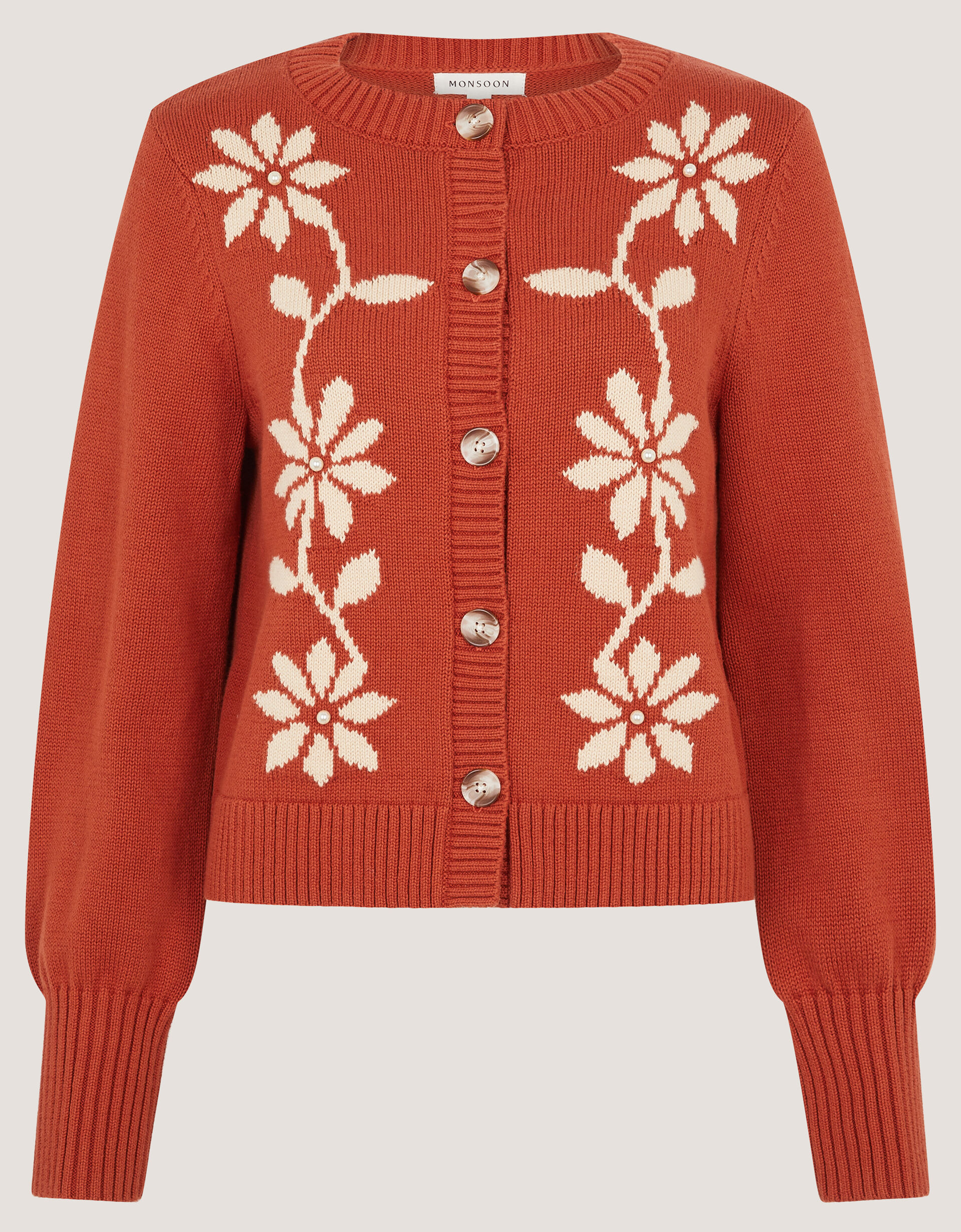Fiona Floral Embroidered Cardigan Orange | Cardigans | Monsoon US.