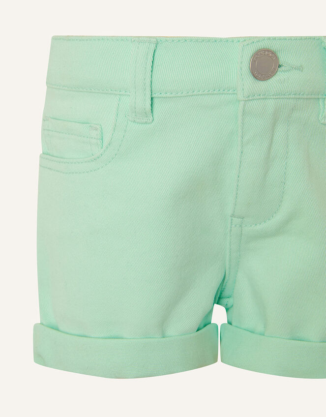 Denim Shorts, Blue (AQUA), large