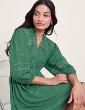 Lia Lace Trim Dress, Green (GREEN), large