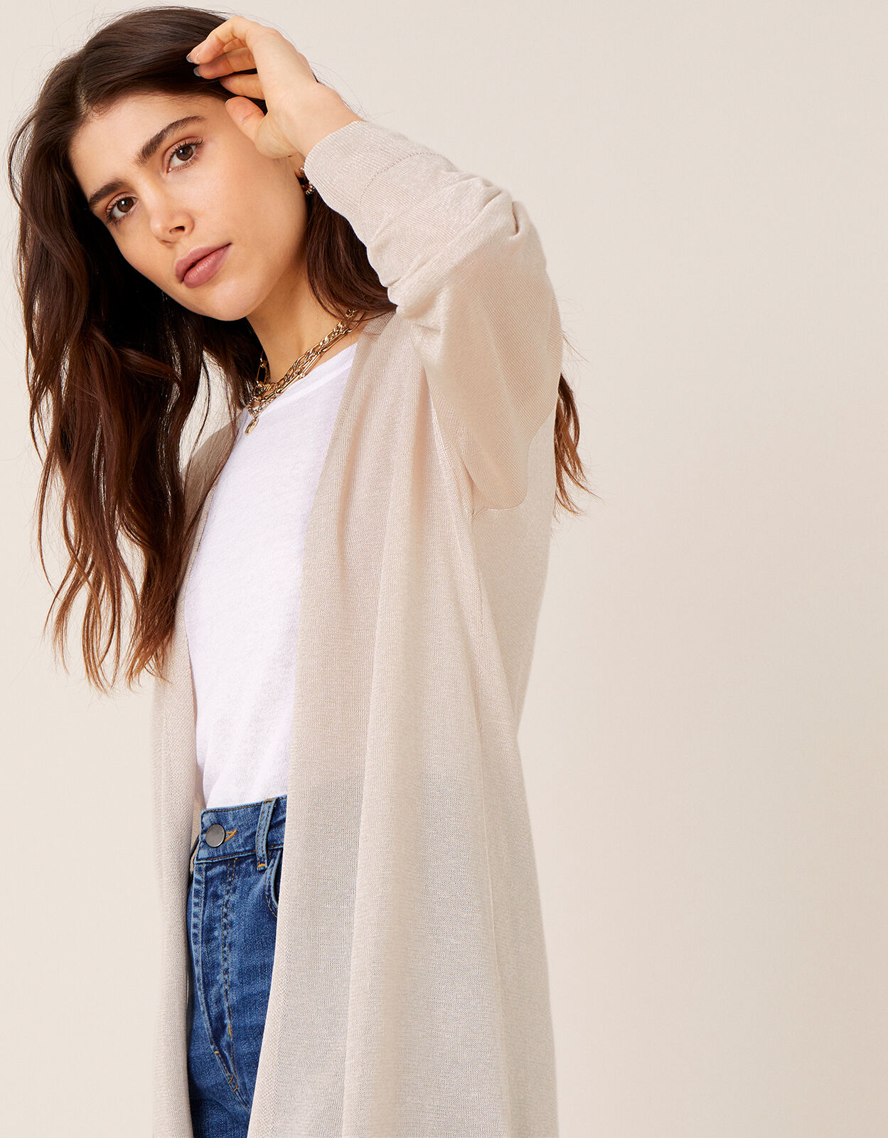 Sari Longline Cardigan Gold Cardigans Monsoon ROI