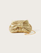 Oversized Bow Metallic Bag, , large