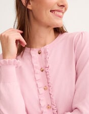 Ruby Frill Cardigan, Pink (PINK), large