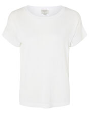 Knit T-Shirt in Linen Blend, Ivory (IVORY), large
