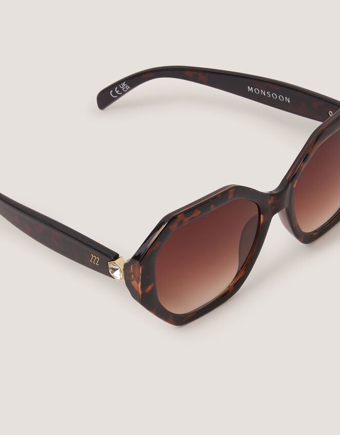 Tort Hexagonal Sunglasses, , large