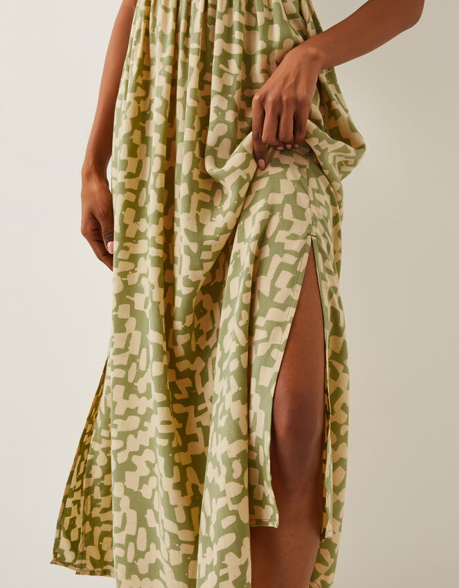Ania Geometric Bandeau Dress, Green (GREEN), large