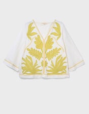 East Mella Hand-Appliqu&eacute; Cotton Top, White (WHITE), large