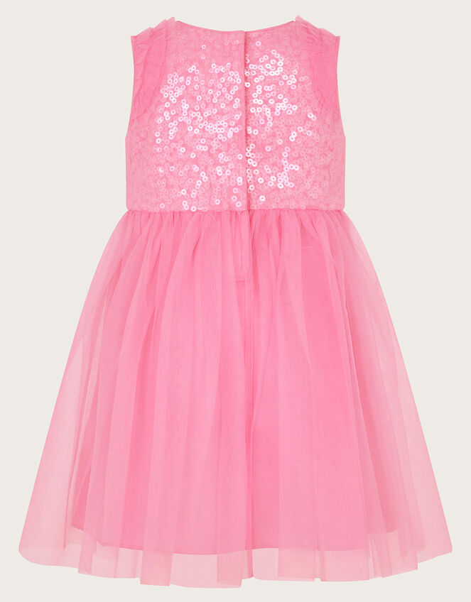 Baby Priscilla Sequin Ruffle Dress, Pink (BRIGHT PINK), large