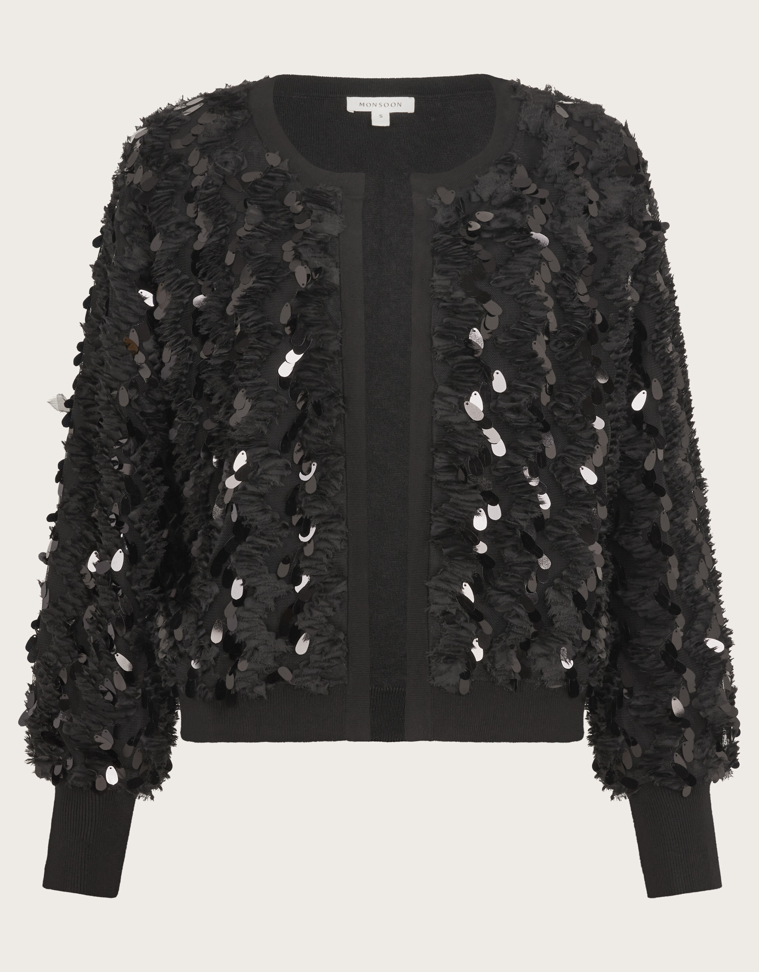 Black glitter cardigan top