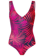Akela Palm Print Swimsuit, Blue (NAVY), large