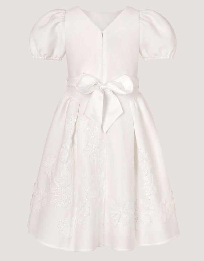 Josie Embellished Puff Sleeve Party Dress, Ivory (IVORY), large