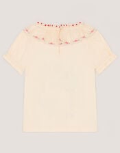 Sequin Unicorn Collar Top, Ivory (IVORY), large