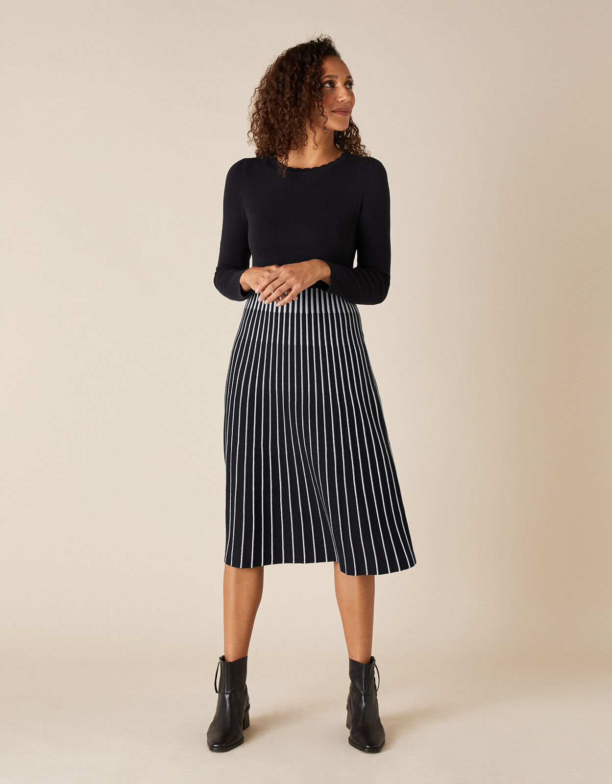 Navy blue dress pleated skirt hot sale
