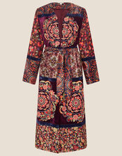 Nina Patch Velvet Embroidered Kimono, Multi (MULTI), large