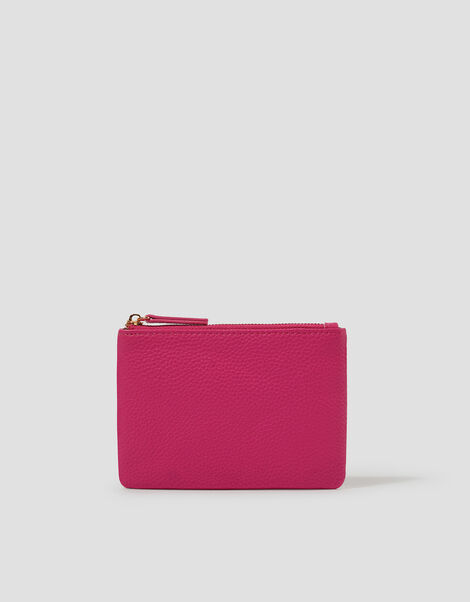 Faux Leather Coin Purse, Pink (PINK), large