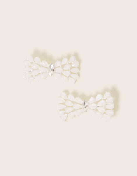 Jewelled Bow Clips Set of Two, , large