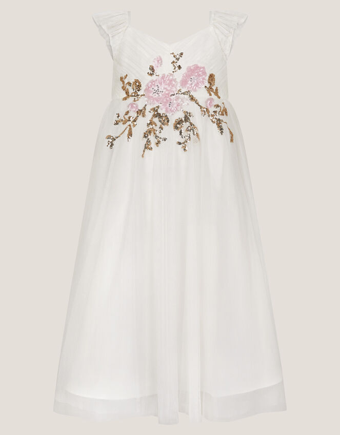 Kai Sequin Flower Maxi Dress, Ivory (IVORY), large