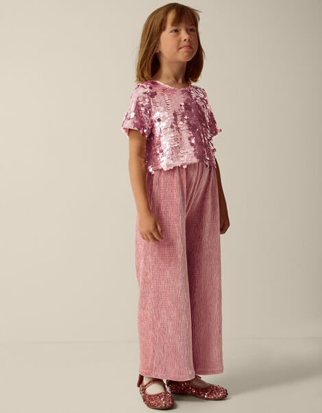 Eira Sequin Velvet Jumpsuit, Pink (PINK), large