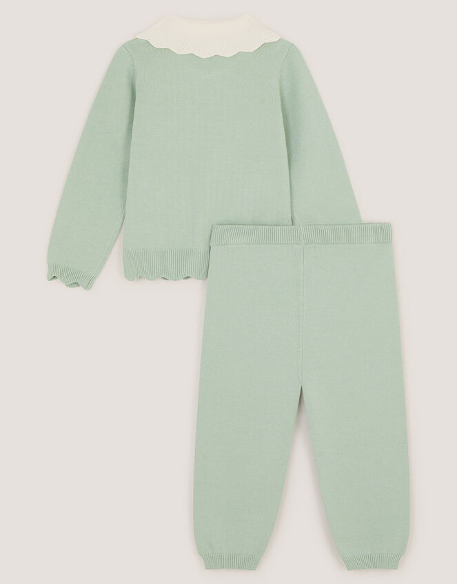 Baby Cable Knit Jumper & Joggers Set, Green (GREEN), large