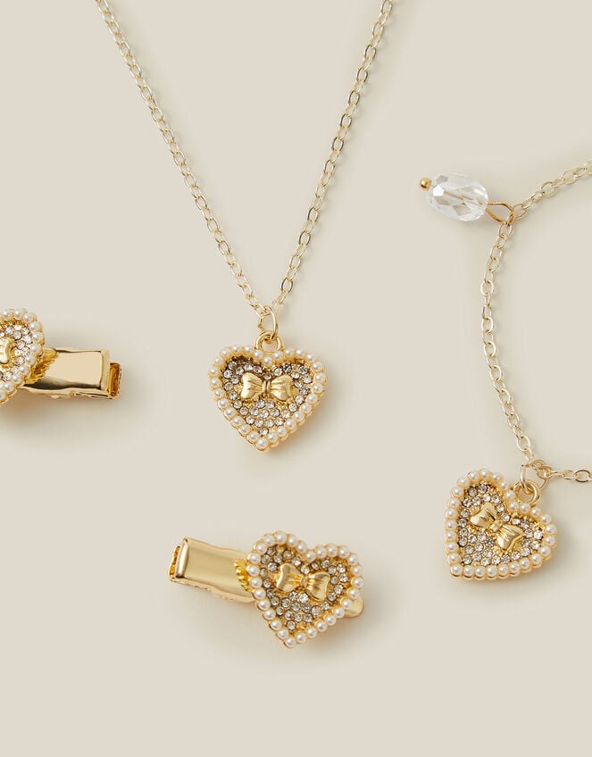 Gracey Heart Bow Jewellery Set, , large