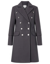 Marie Military Coat, Grey (CHARCOAL), large