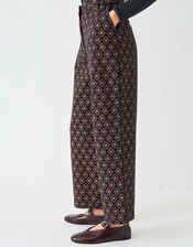East Pheba Print Cotton Twill Trousers, Multi (DARKS MULTI), large